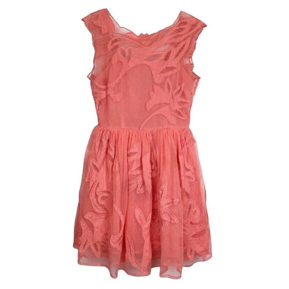 ASOS Dresses & Skirts - ASOS Peach Embellished Mesh 5 Layer Full Skirt Party Dress Women's size 10